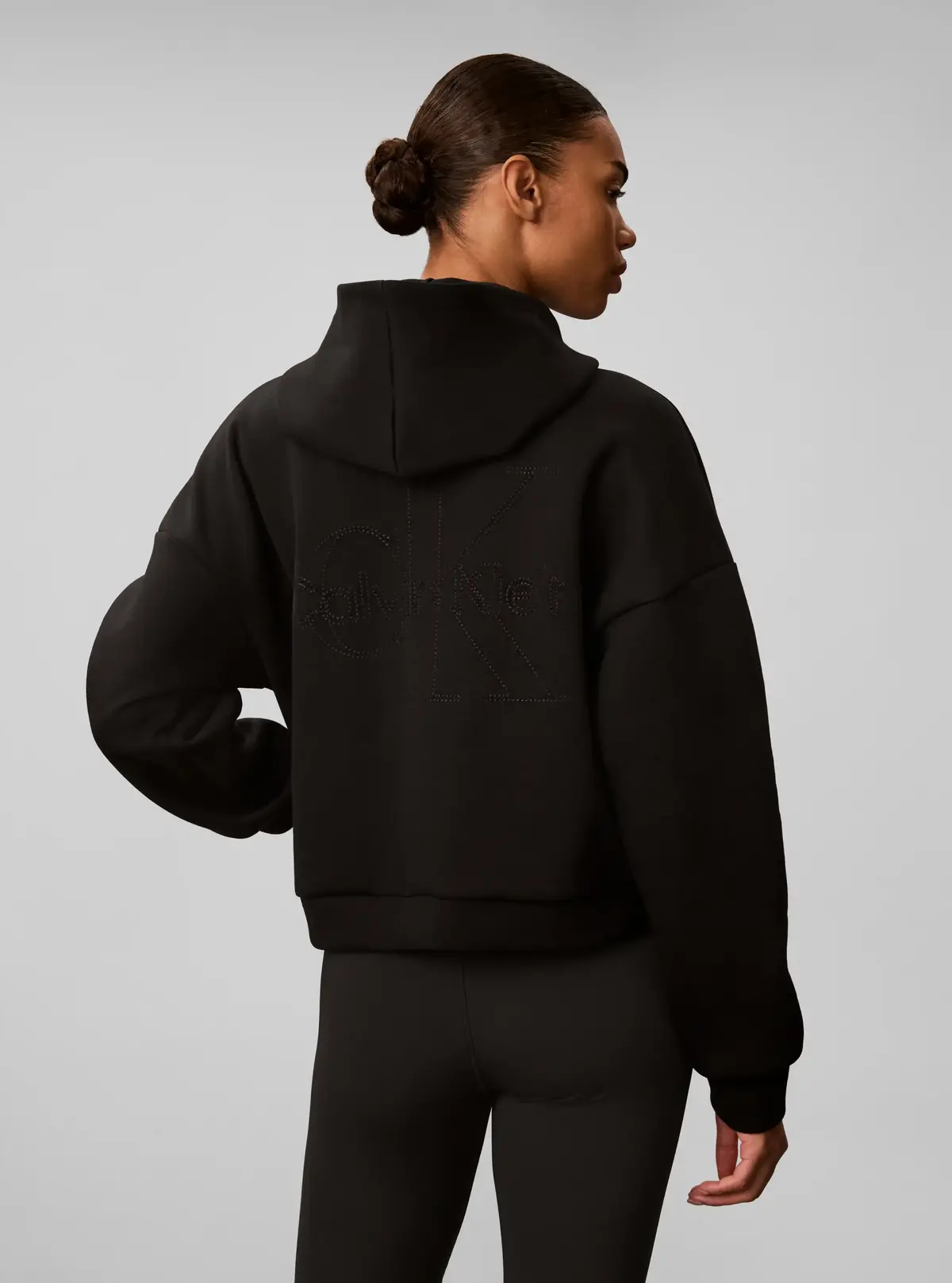 Calvin Klein COTTON SPACER HOODI, UB1 Siyah Kadın Hoodie