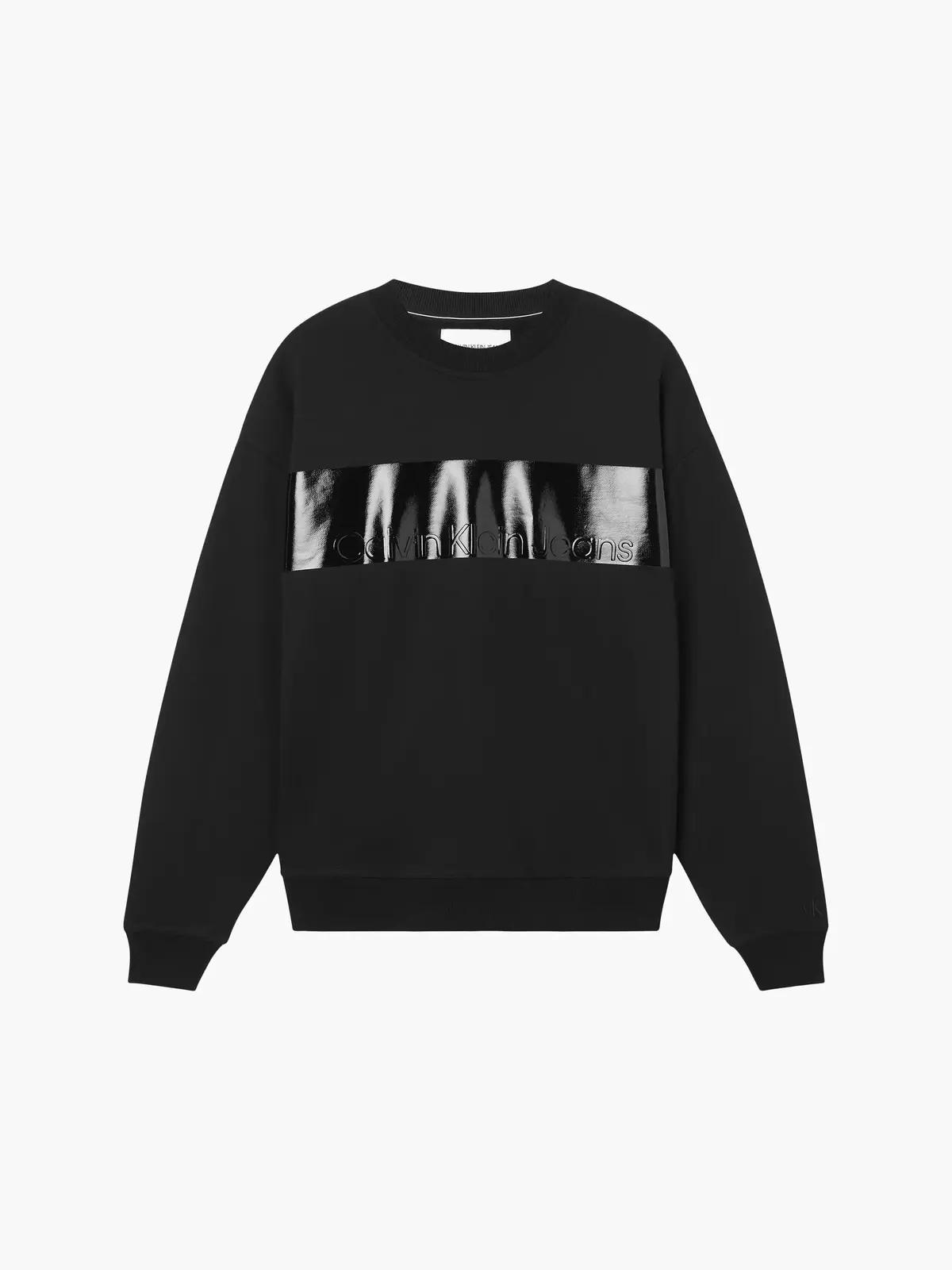 Calvin Klein SHINY INSTITUTIONAL Erkek Siyah Sweatshirt