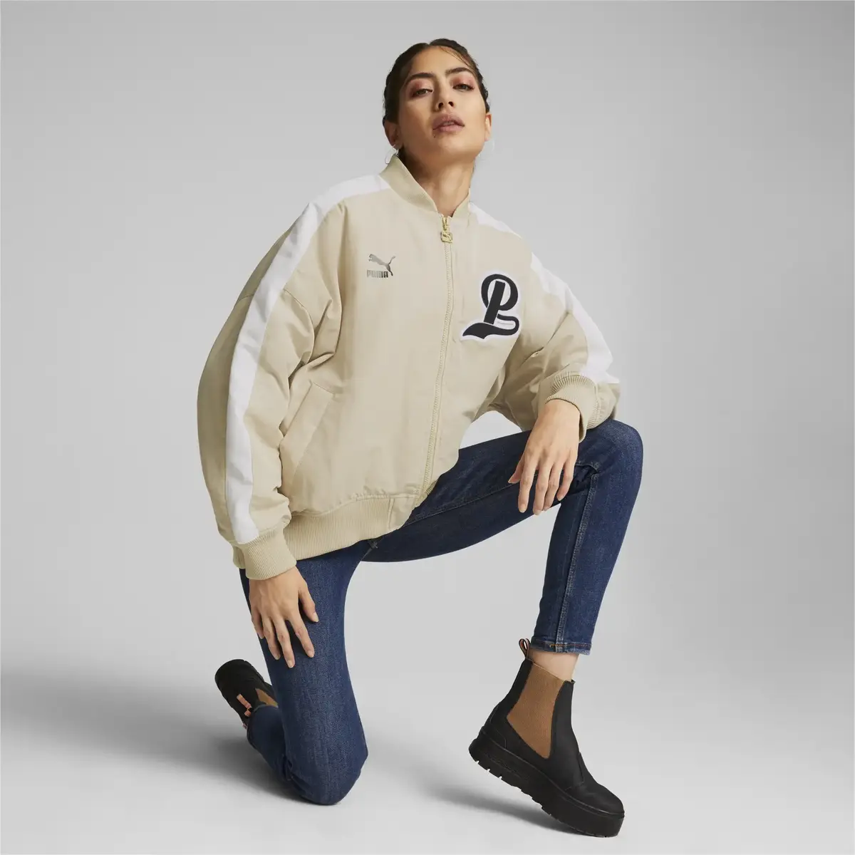 Puma Team Bomber Jacket Bej Kadın Ceket