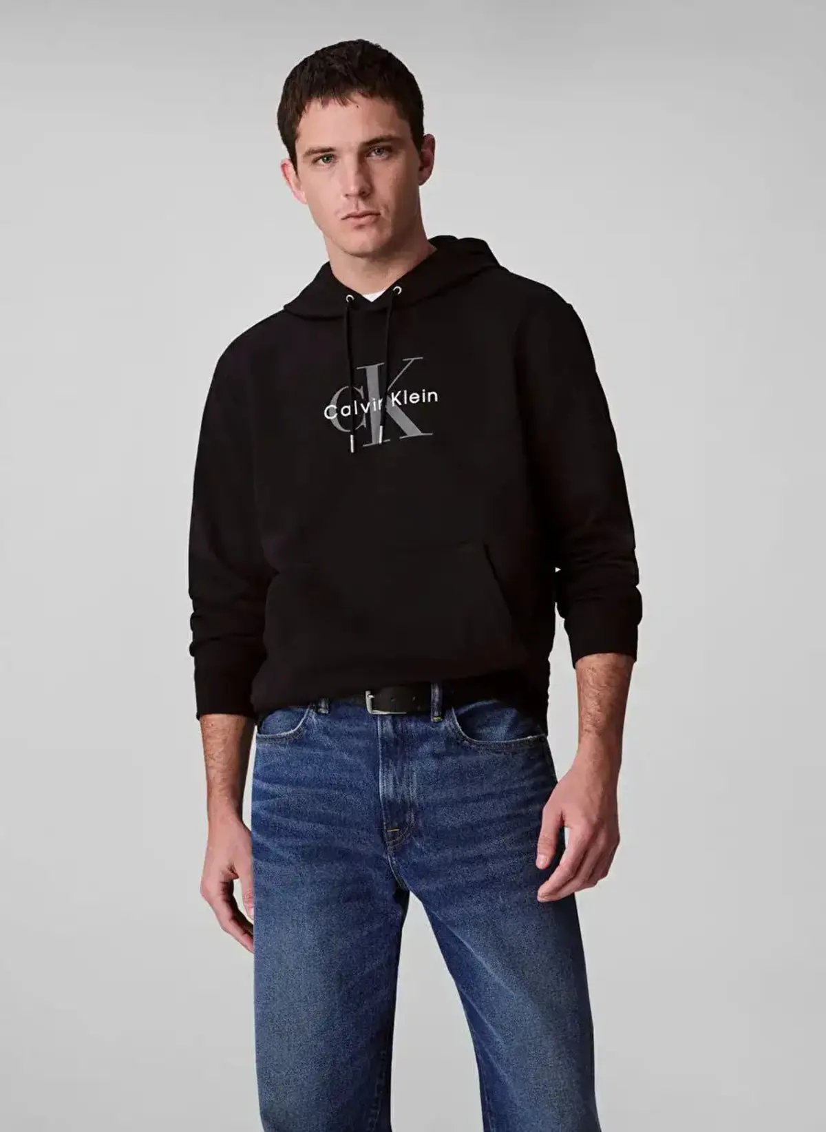 Calvin Klein LS EU MONOLOGO 350TERRY HOODIE Siyah Erkek Sweatshirt