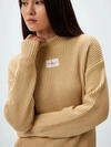 Calvin Klein WOVEN LABEL LOOSE SW, RAE Kadın Bej Kazak