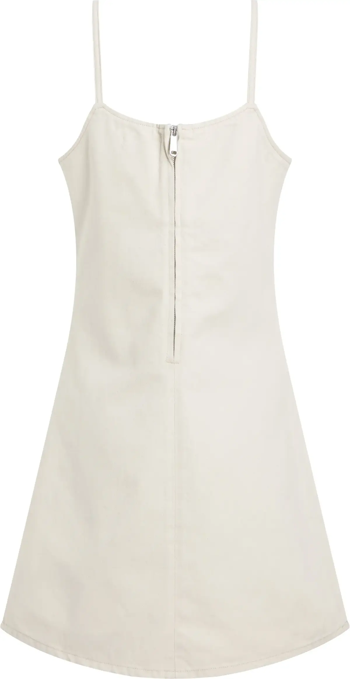 Calvin Klein ICONIC DENIM MINI DR, 1AA Beyaz Kadın Elbise-Etek