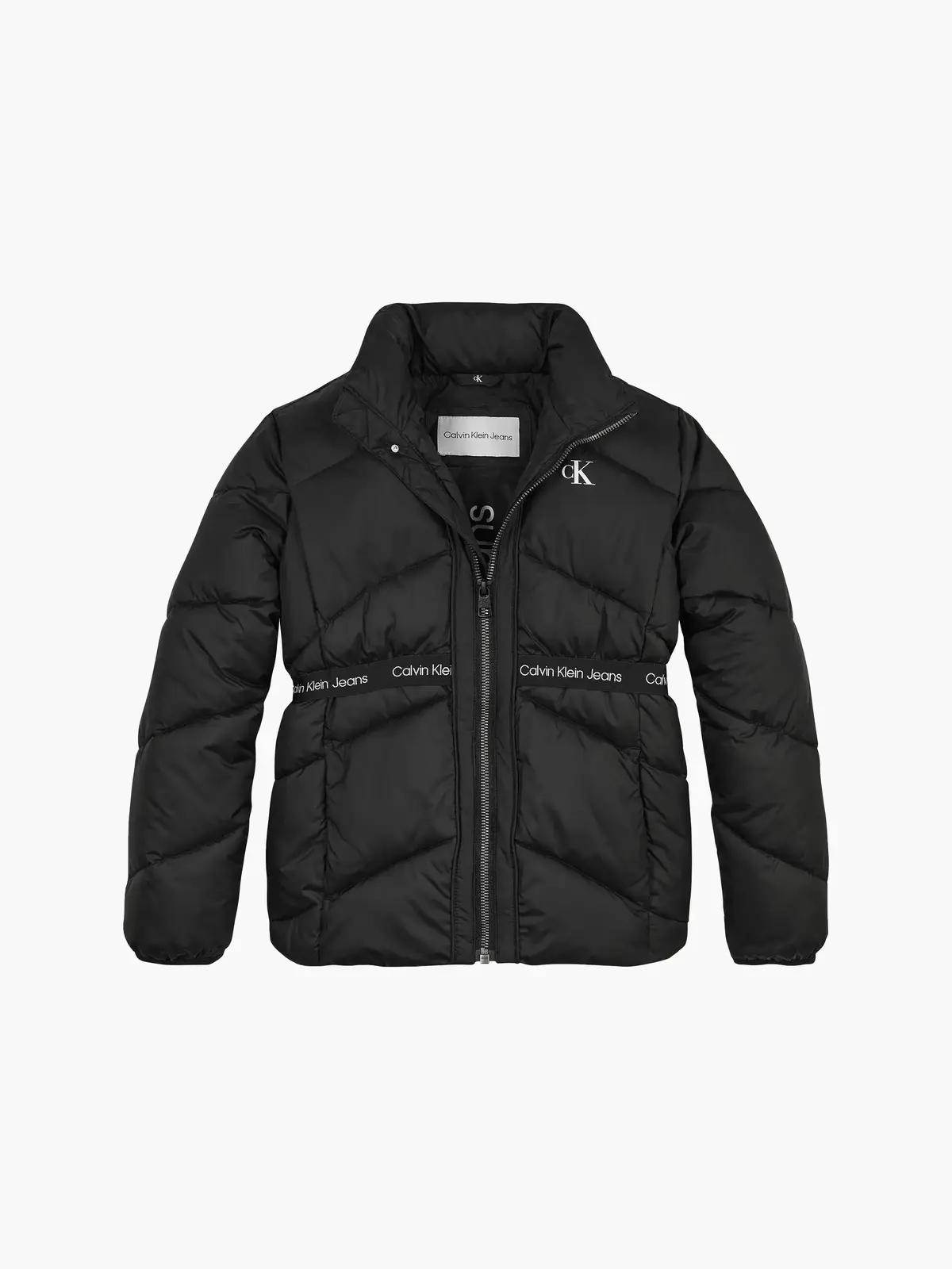Calvin Klein LOGO TAPE LIGHT JACK Kadın Siyah Şişme Mont