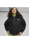 Puma T7 Shiny Bomber Jacket Siyah Kadın Fermuarlı Sweatshirt