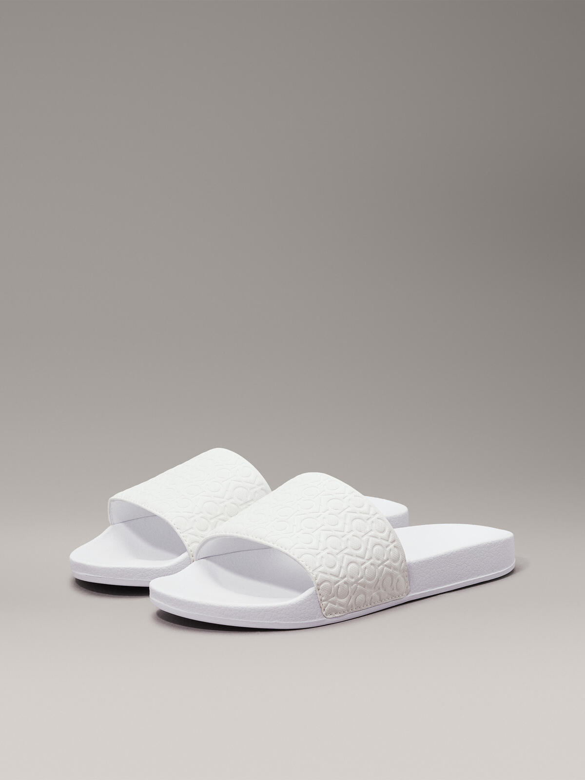 Calvin Klein SLIDE SAFF MONO Kadın Beyaz Terlik