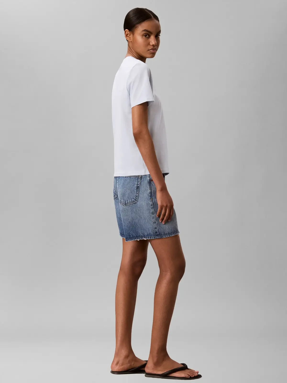 Calvin Klein SS CLASSIC HANDWRITI, CIQ Mavi Kadın T-Shirt