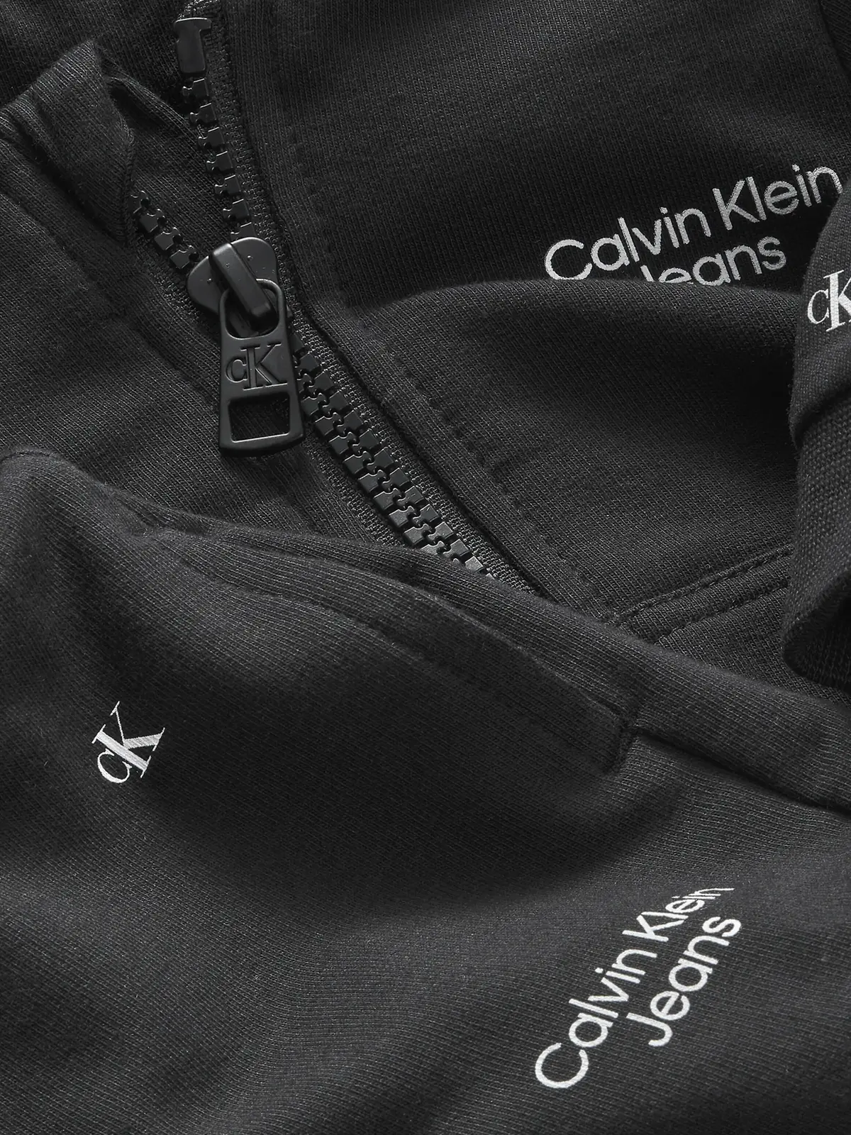 Calvin Klein STACK LOGO ZIP THROU Bebek Siyah Eşofman Takımı