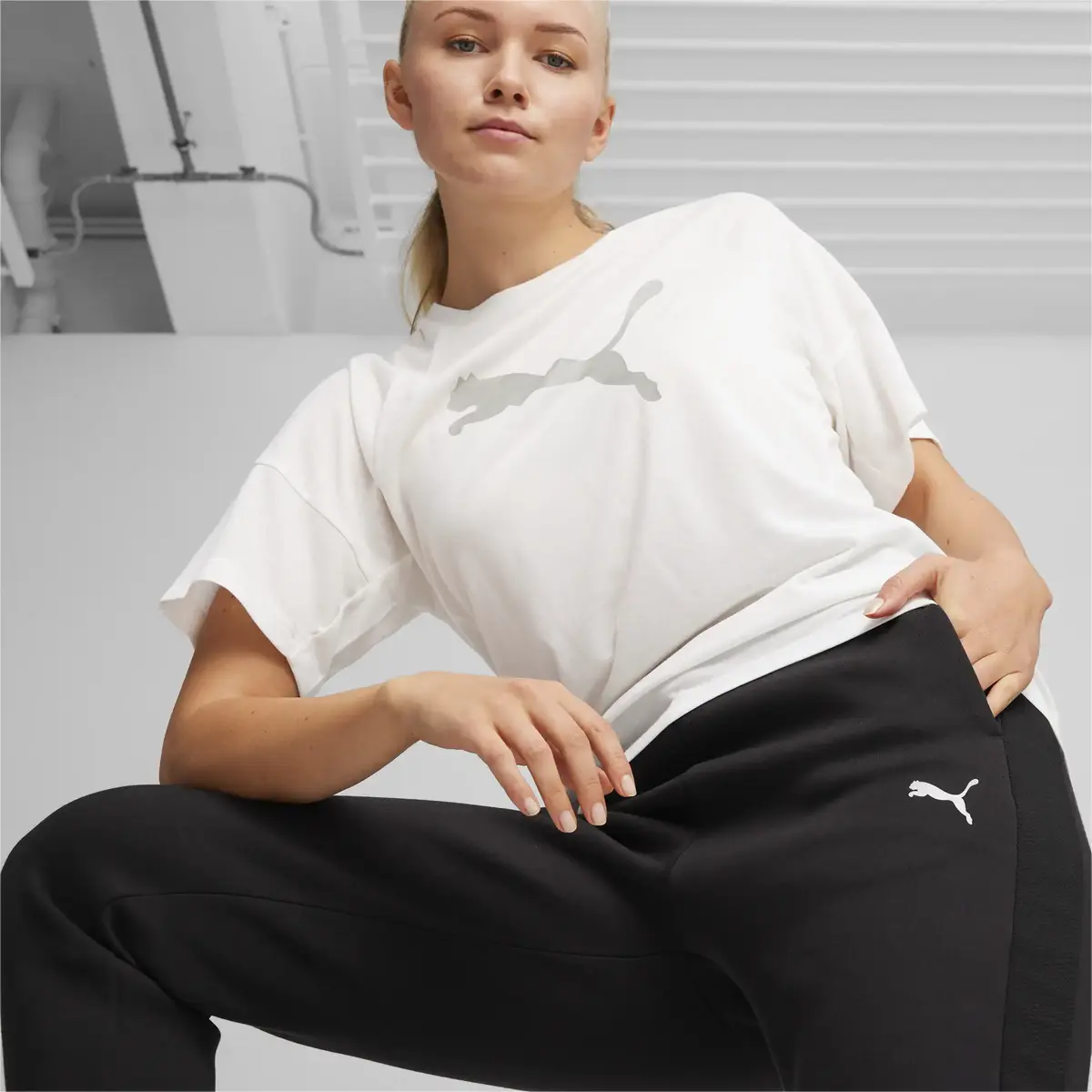 Puma EVOSTRIPE High-Waist Pants Siyah Kadın Eşofman Altı