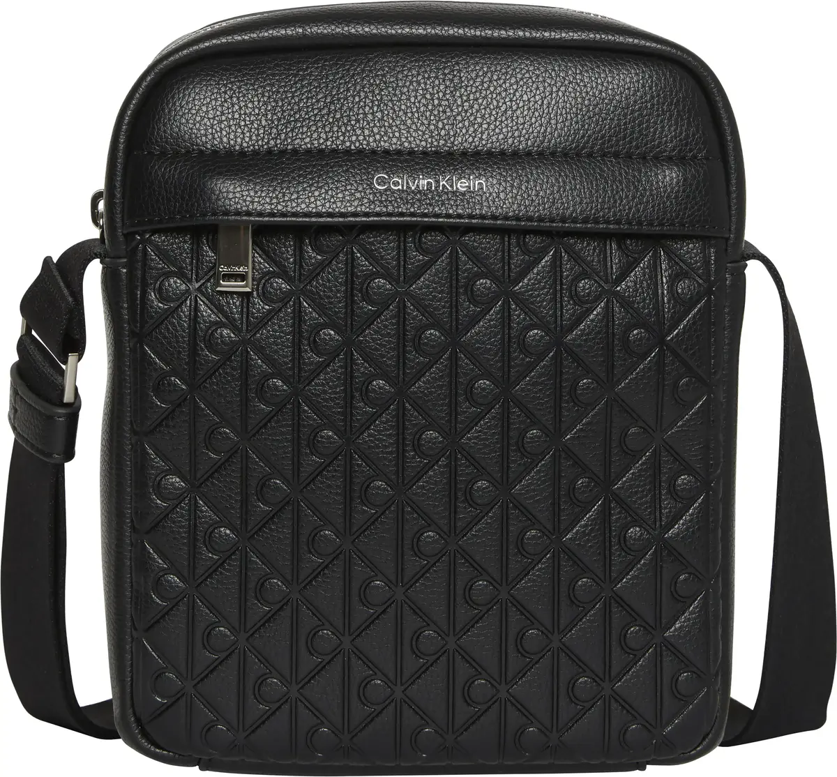 Calvin Klein EMBLEM AOP EMBOSS REPORTER Erkek Siyah Omuz Çanta