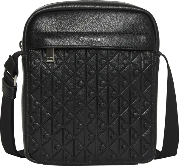 Calvin Klein EMBLEM AOP EMBOSS REPORTER Erkek Siyah Omuz Çanta