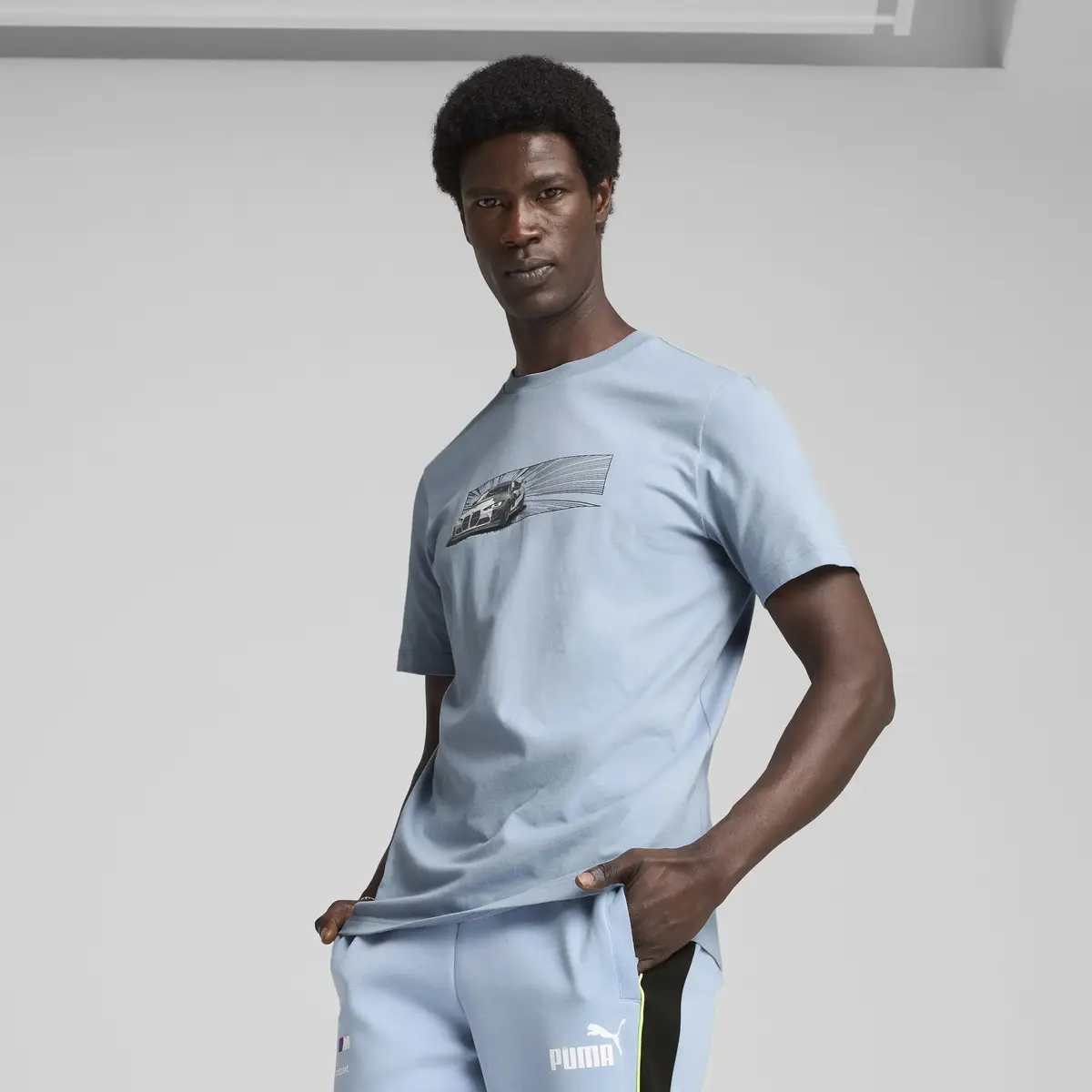 PUMA BMW MMS CAR GRAPHIC TEE Mavi Erkek T-Shirt