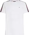 Tommy Hilfiger GLOBAL STRIPE TAPE T, YBR Beyaz Erkek T-Shirt & Polo