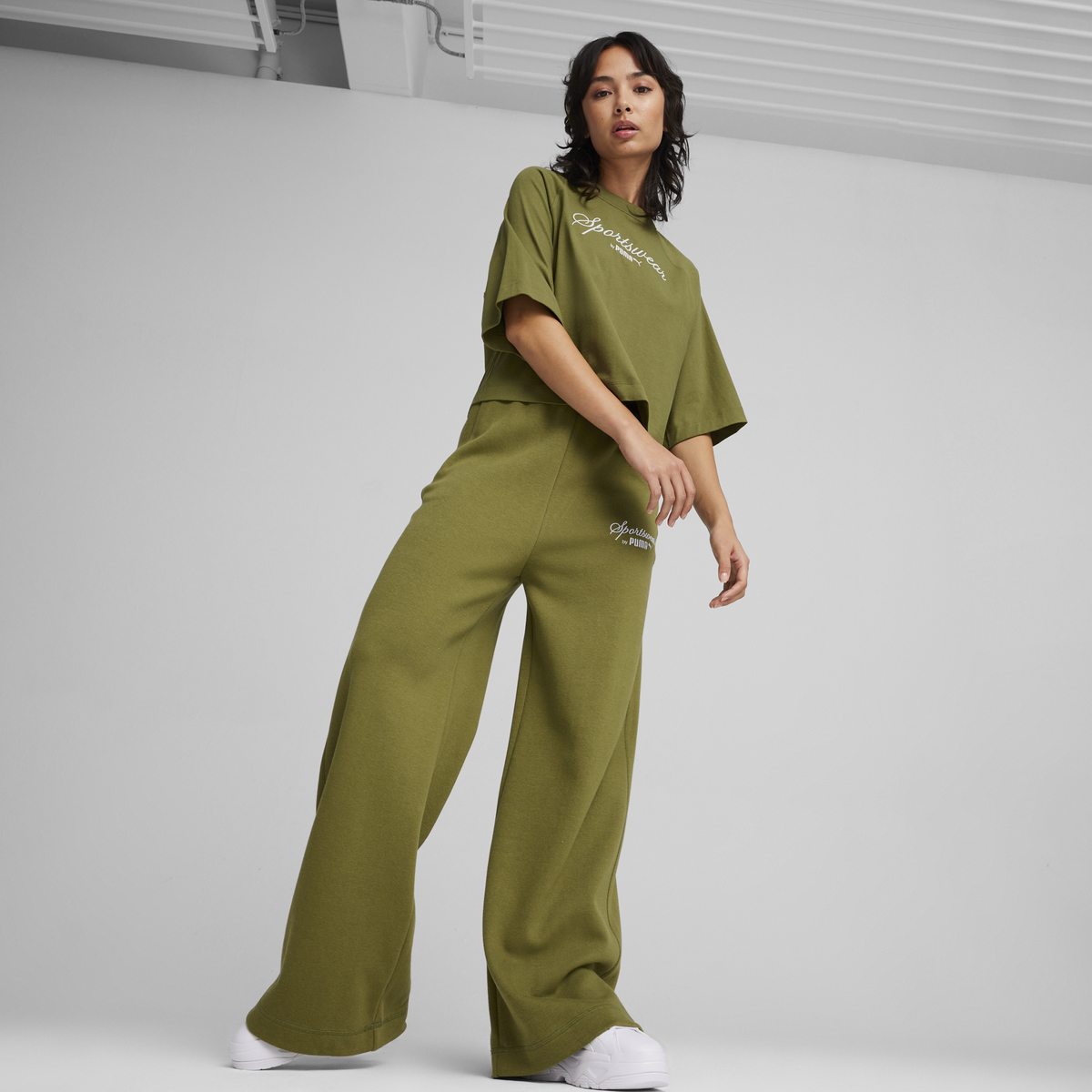 Puma CLASSICS+ Oversized Tee Yeşil Kadın T-Shirt