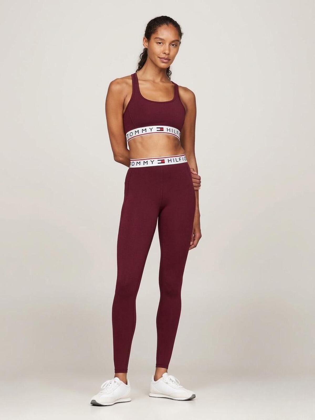 Tommy Hilfiger ESSENTIALS LOW INT Bordo Kadın Sporcu Sütyeni