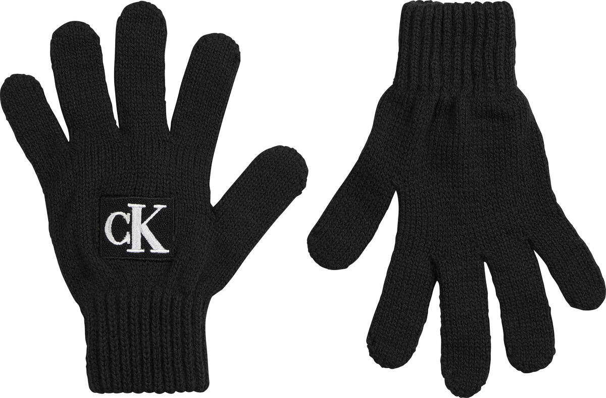 Calvin Klein MONOGRAM RIB GLOVES Erkek Siyah Eldiven