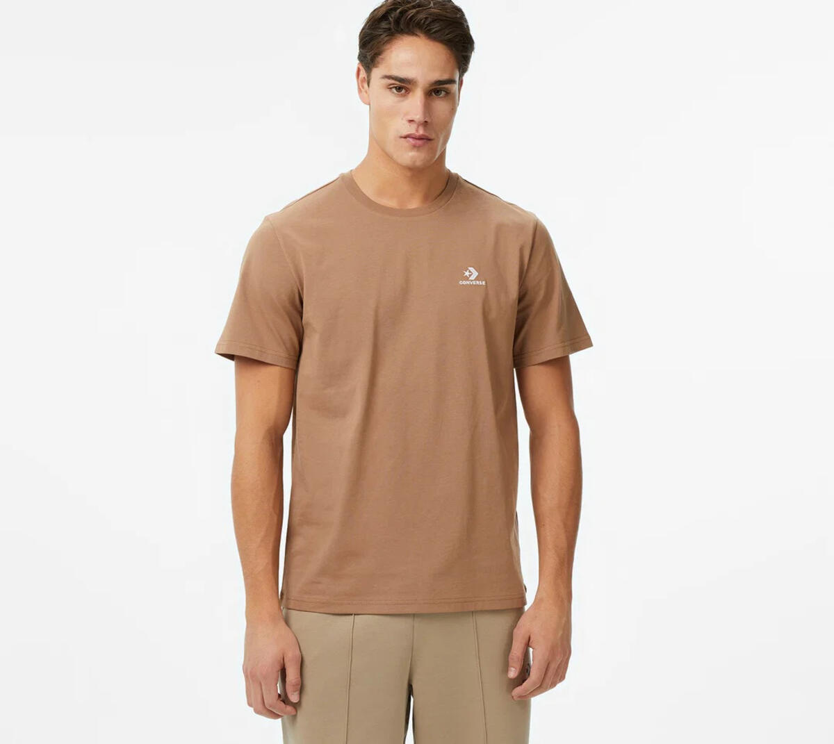 Converse STAR CHEVRON TEE WHITE Kahverengi Erkek T-Shirt