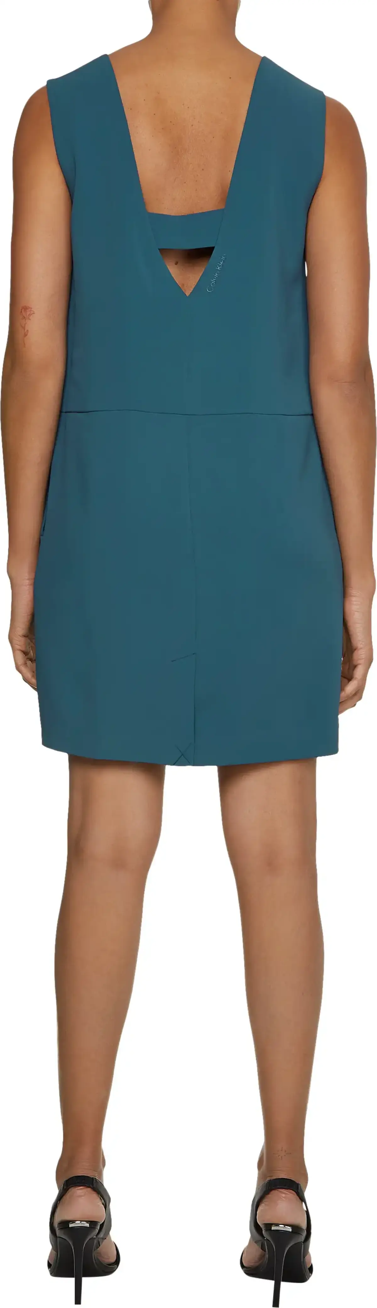 Calvin Klein TRAVEL CREPE V NECK Kadın Yeşil Elbise