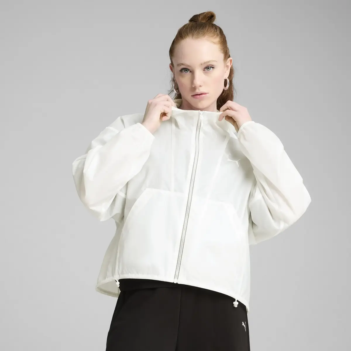 PUMA Oversized UV Wind Jacket Beyaz Kadın Ceket