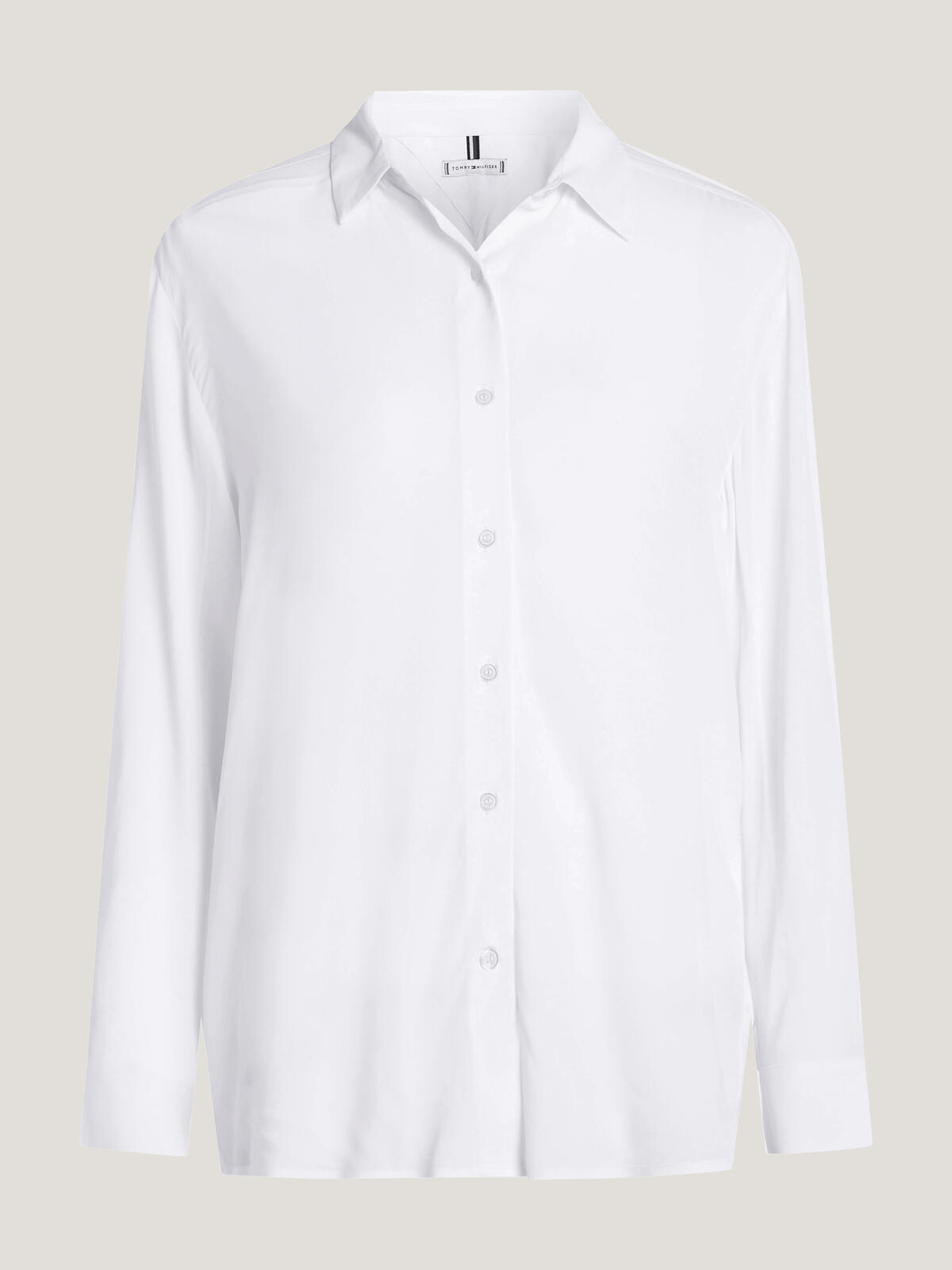 Tommy Hilfiger VISCOSE CREPE FLUID Kadın Krem Gömlek