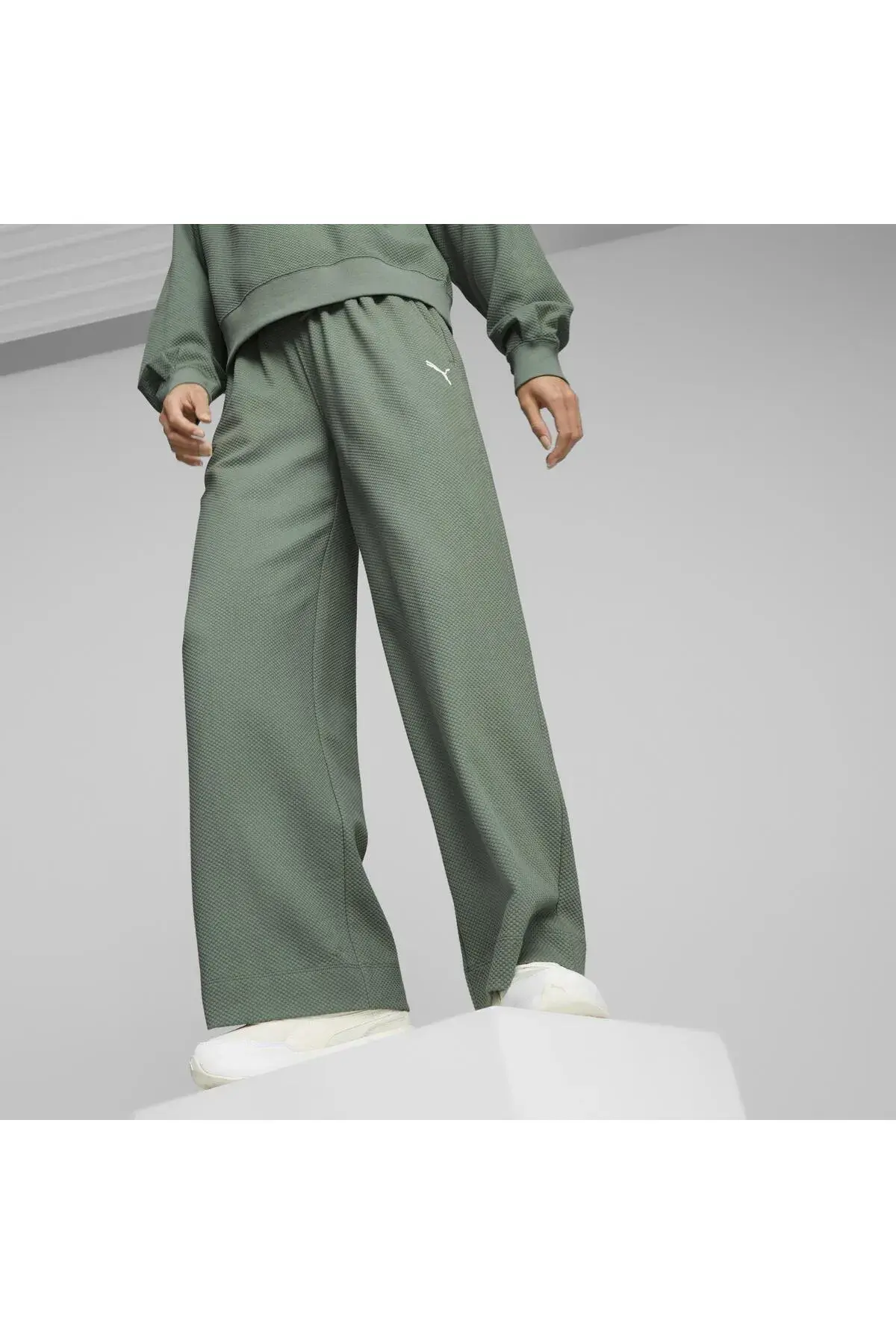 Puma HER High Waist Straight Pants Yeşil Kadın Eşofman Altı