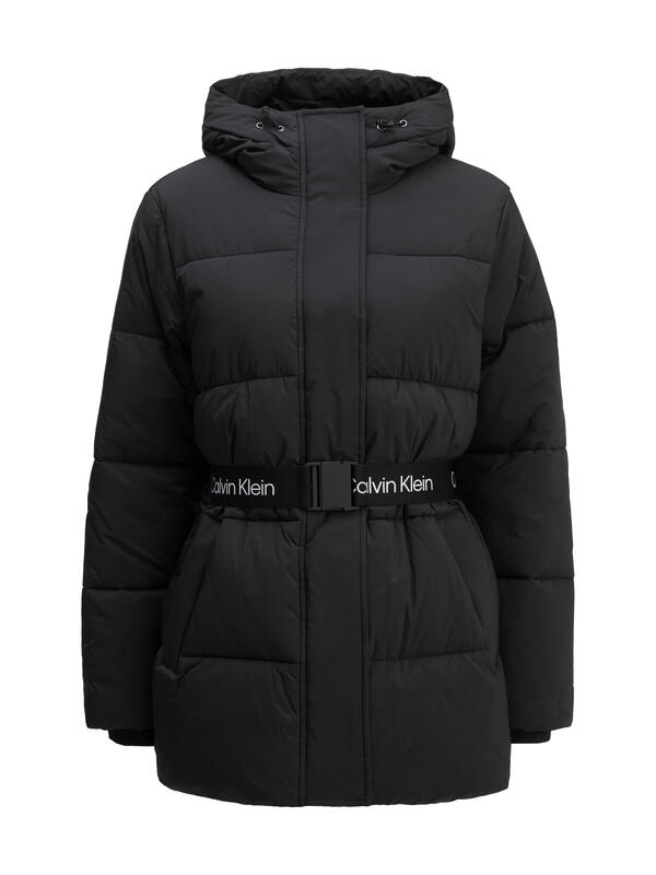 Calvin Klein BELTED MIDWEIGHT PUFFER Siyah Kadın Mont
