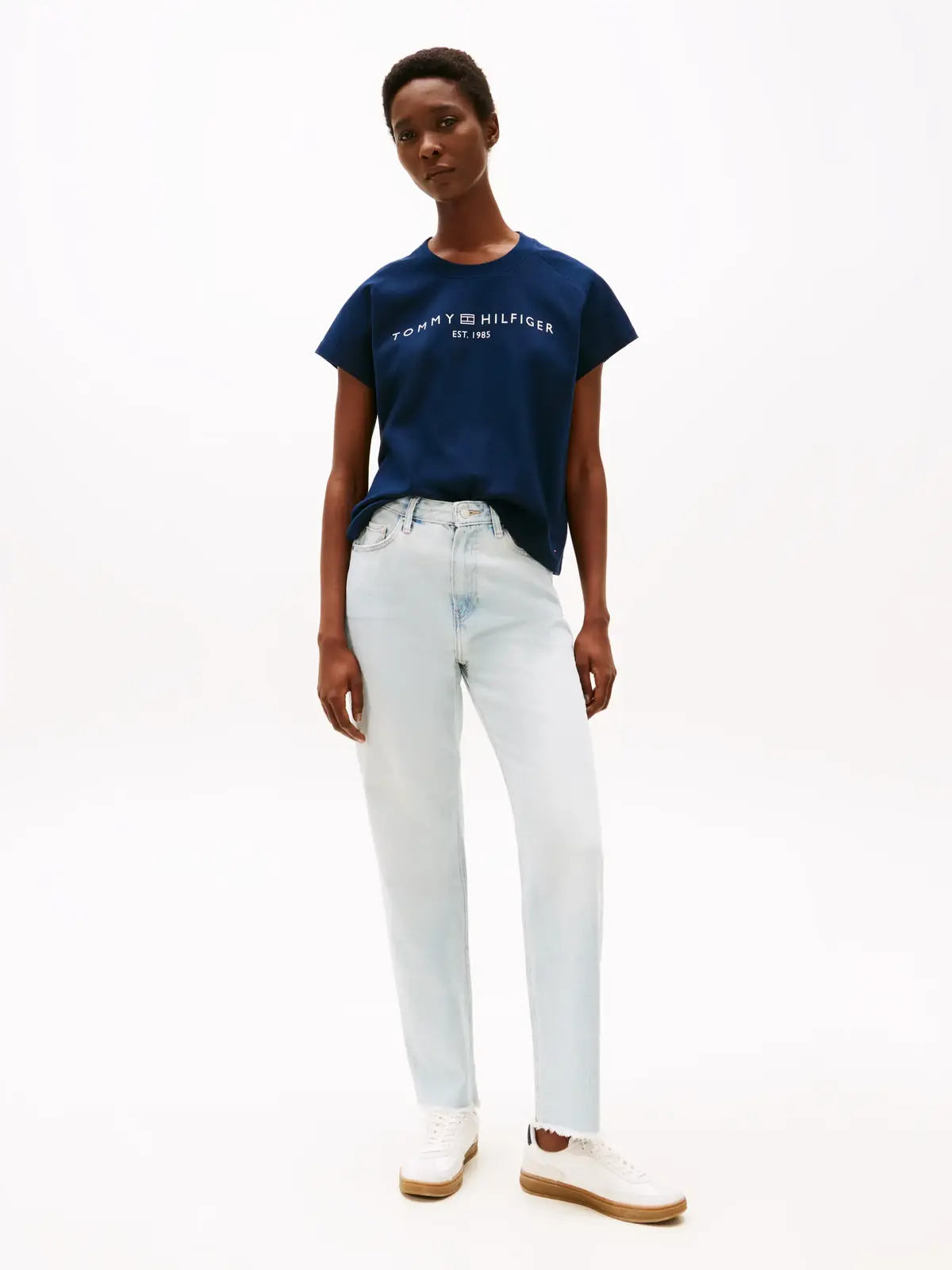 Tommy Hilfiger MDRN CAP SLV CORP LO, C1G Lacivert Kadın T-Shirt & Polo