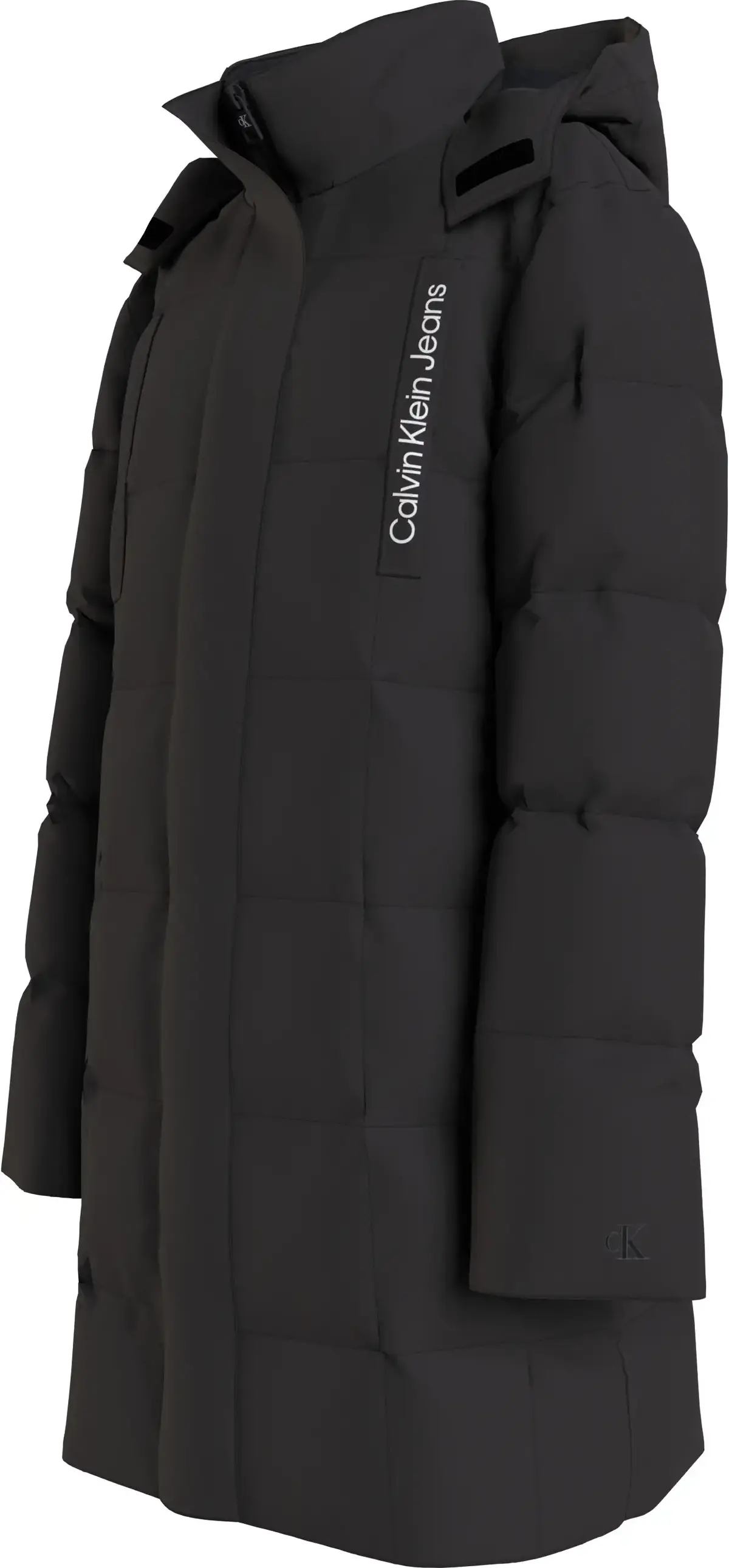 Calvin Klein LONG QUILTED PUFFER Kadın Siyah Şişme Mont