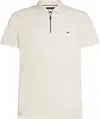 Tommy Hilfiger MERCERISED PIQUE ZIP, Z00 Krem Erkek T-Shirt & Polo
