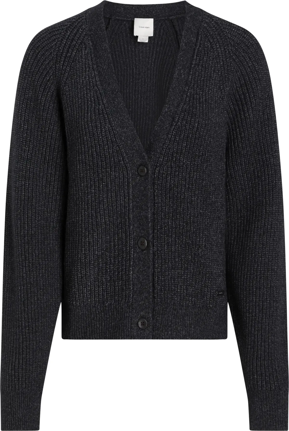 Calvin Klein MOULINE RIB RELAXED, 0GL Gri Kadın T-Shirt & Polo