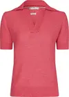 Tommy Hilfiger TEXTURED POLO-NK SWE Kadın Pembe Kazak