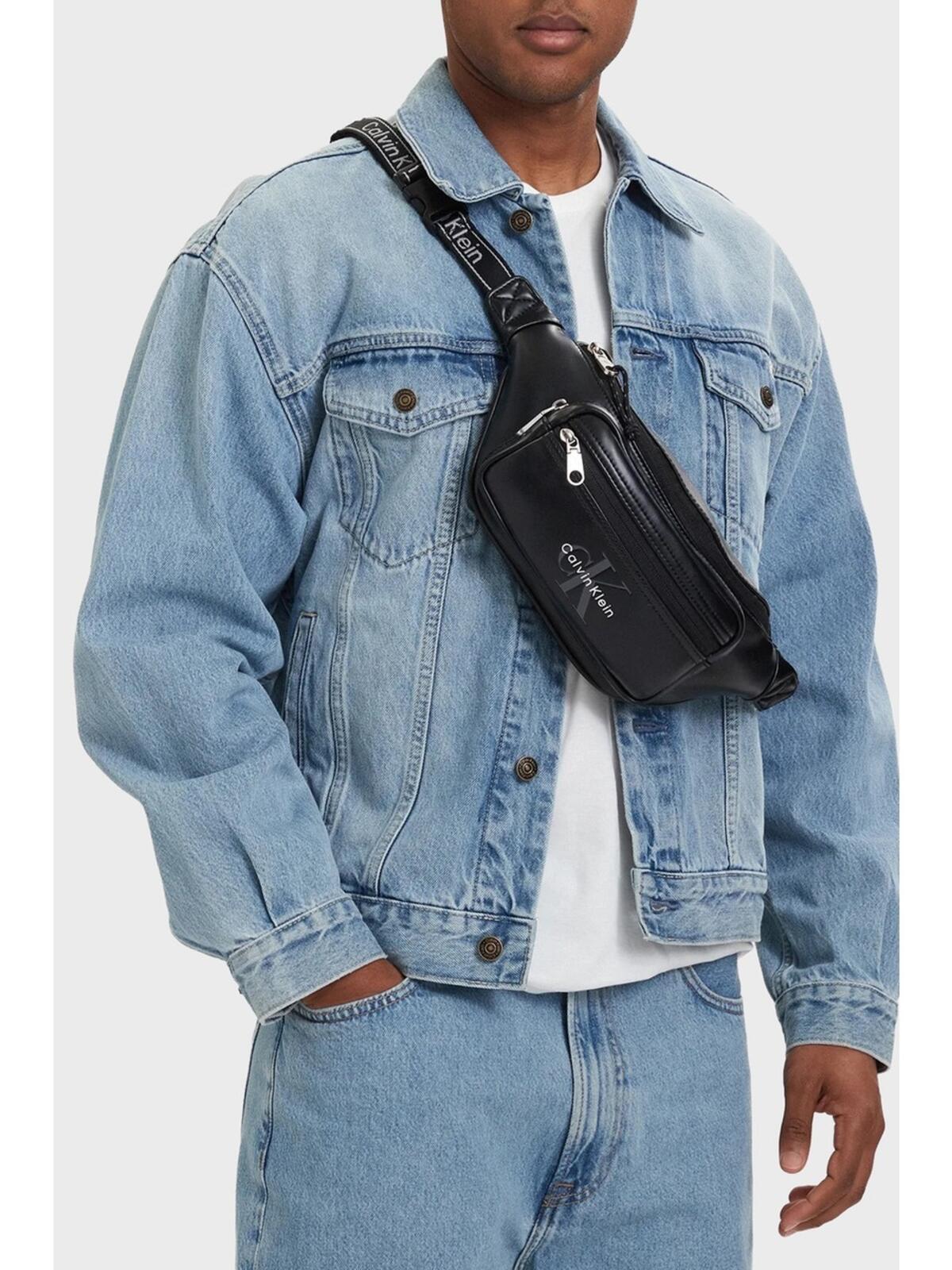 Calvin Klein BOLD LOGO WEBBING WA, UB1 Siyah Erkek Çanta