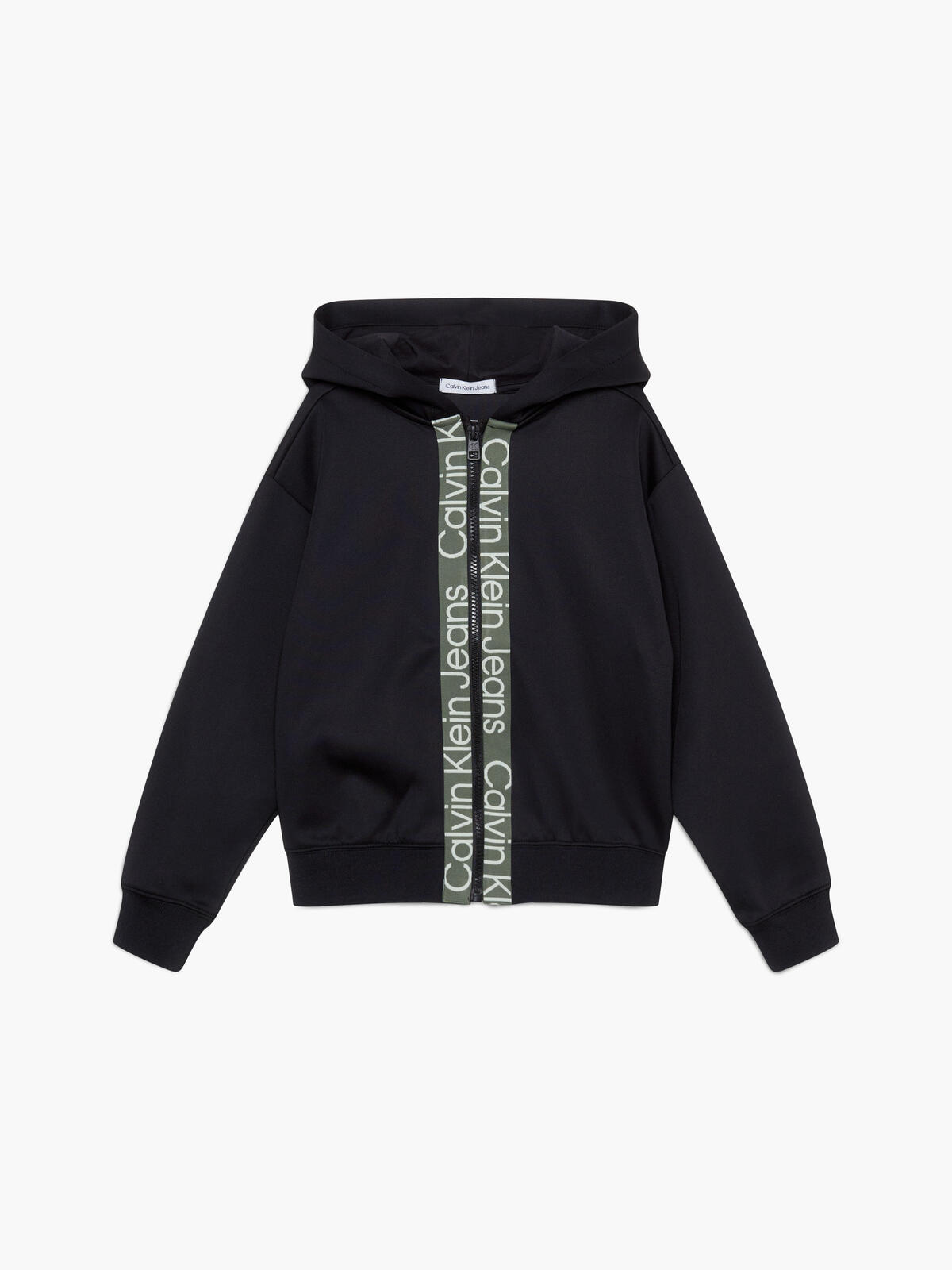 Calvin Klein CKJ TAPE ZIP-THROUGH Erkek Siyah Hoodie