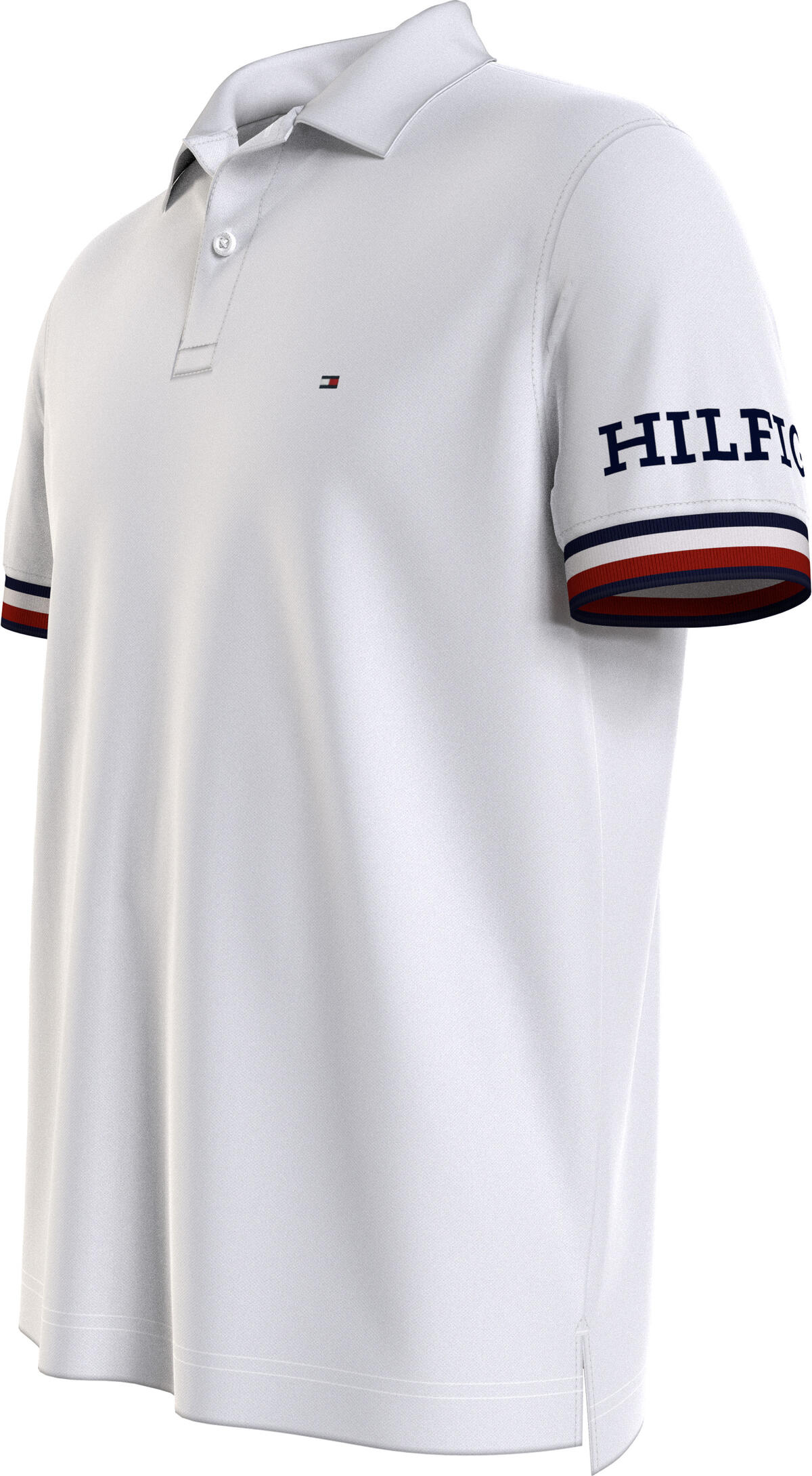 Tommy Hilfiger MONOTYPE GS CUFF SLI Erkek Beyaz Polo T-Shirt