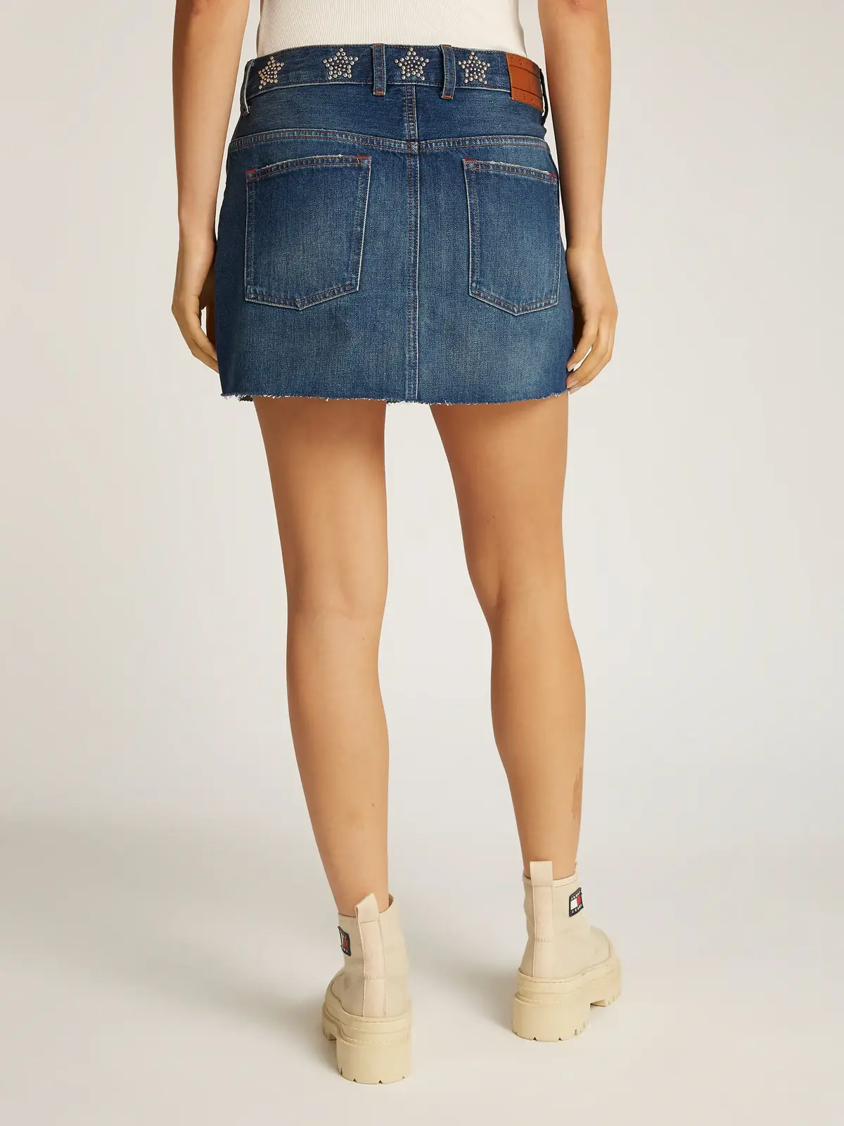 STUDDED DENIM MINI S, 1BK