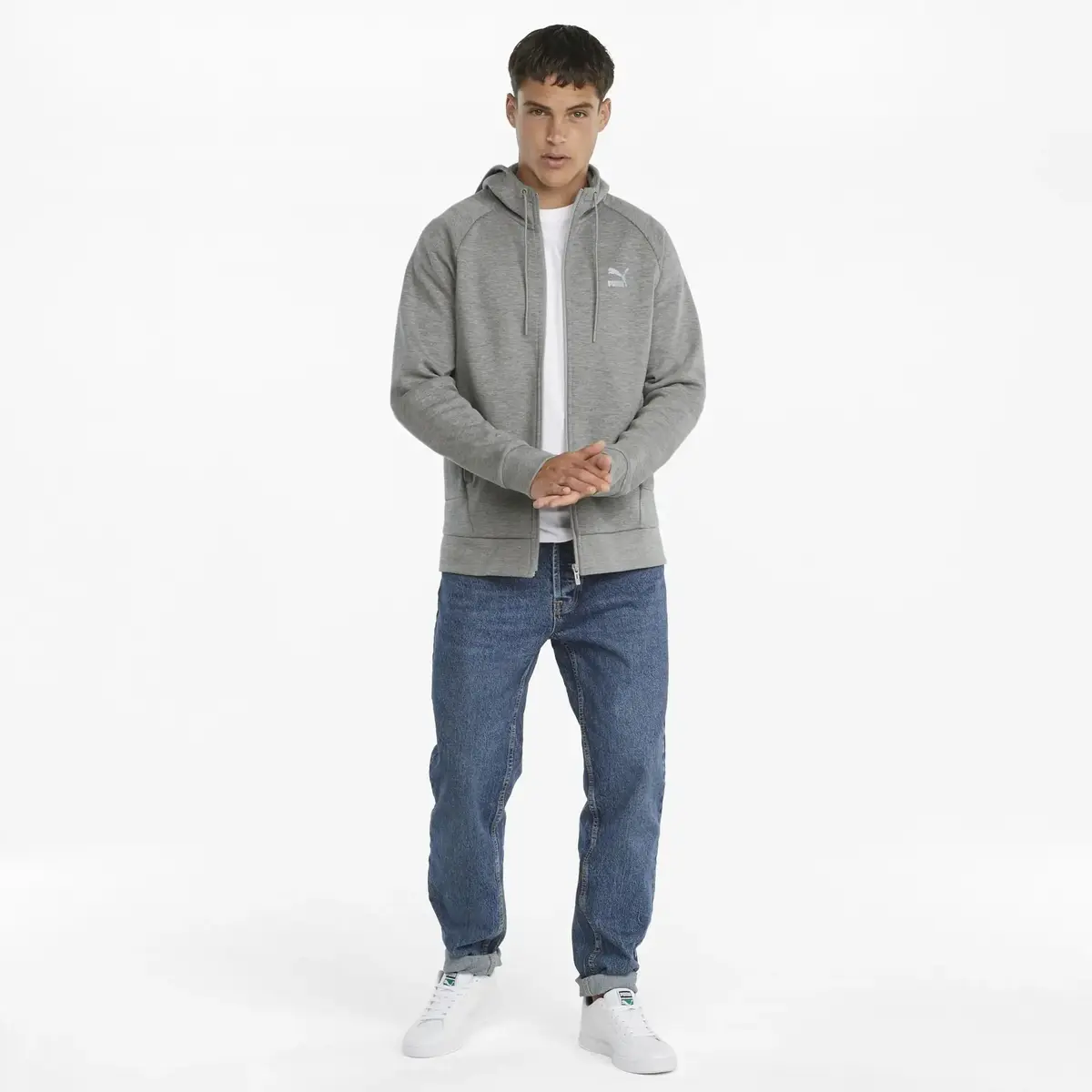 Puma Classics Tech Fz Hoodie Dk Gri Erkek Hoodie