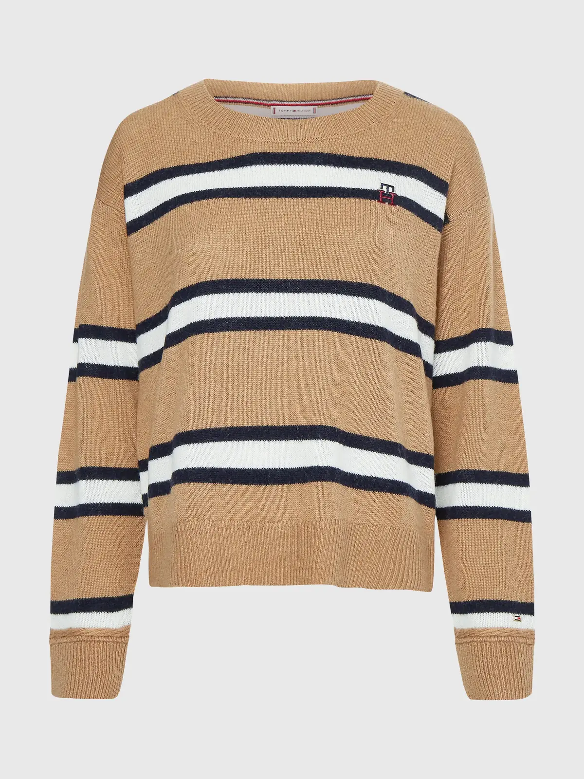 Tommy Hilfiger SOFT WOOL MONOGRAM S Kadın Kahverengi Kazak