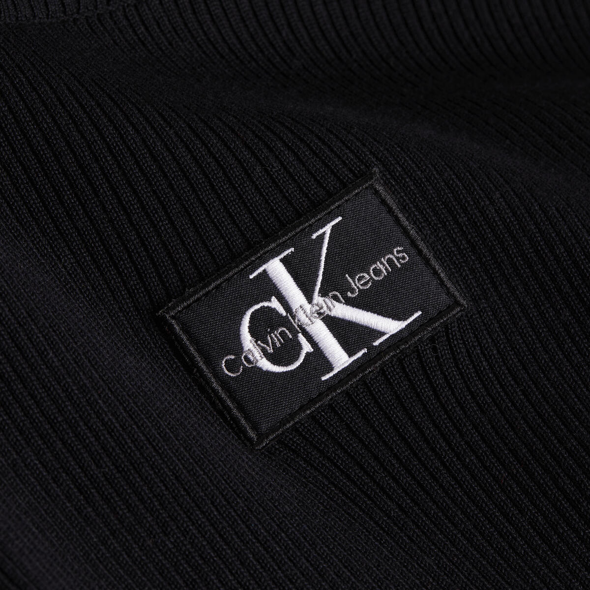 Calvin Klein BADGE ROLL NECK SWEA Kadın Siyah Elbise