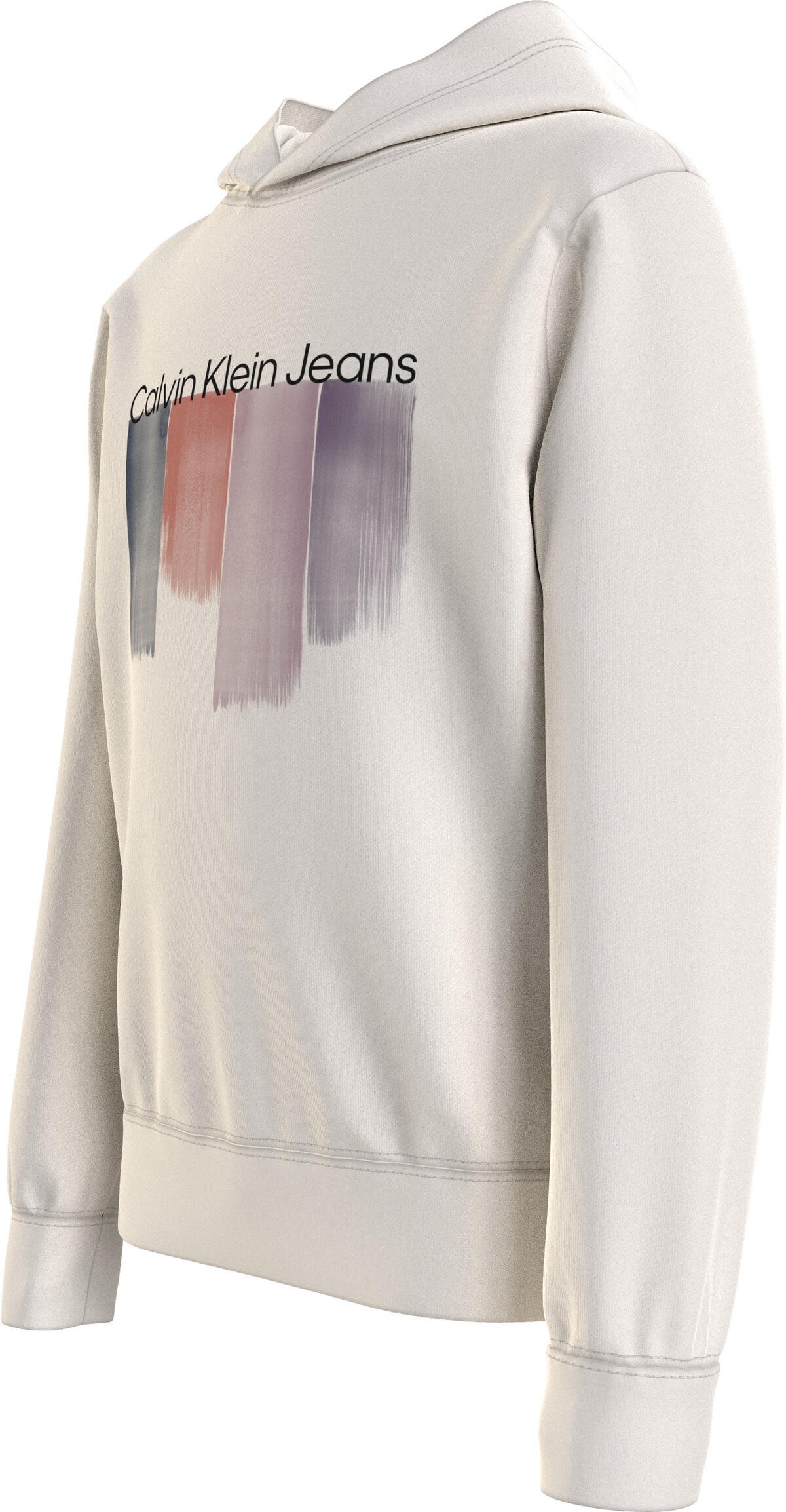 Calvin Klein PLACED BRUSHSTROKES Erkek Krem Hoodie