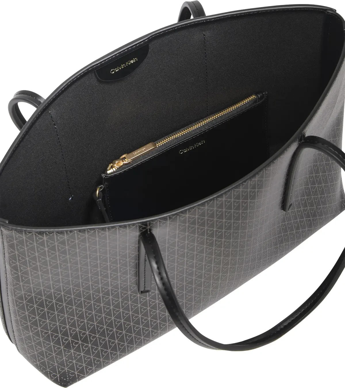 Calvin Klein EMBLEM AOP SMALL TOTE Kadın Siyah EL Çanta