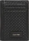 Calvin Klein EMBOSSED WOVEN N/S CARD CASE Erkek Siyah Cüzdan