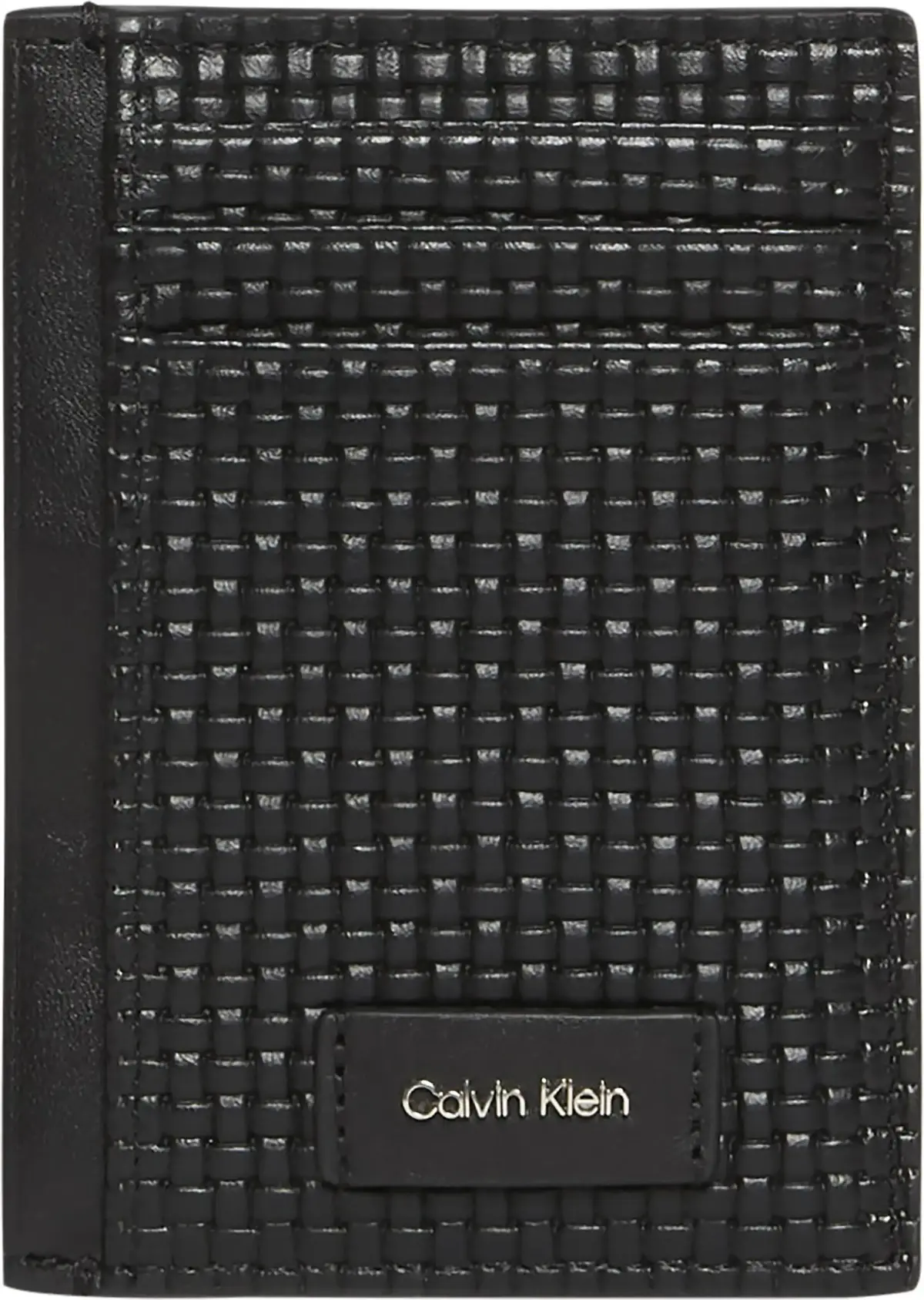 Calvin Klein EMBOSSED WOVEN N/S CARD CASE Erkek Siyah Cüzdan