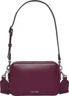 Calvin Klein WEBBING DOUBLE STRAP CAMERA BAG Kadın Bordo El Çanta