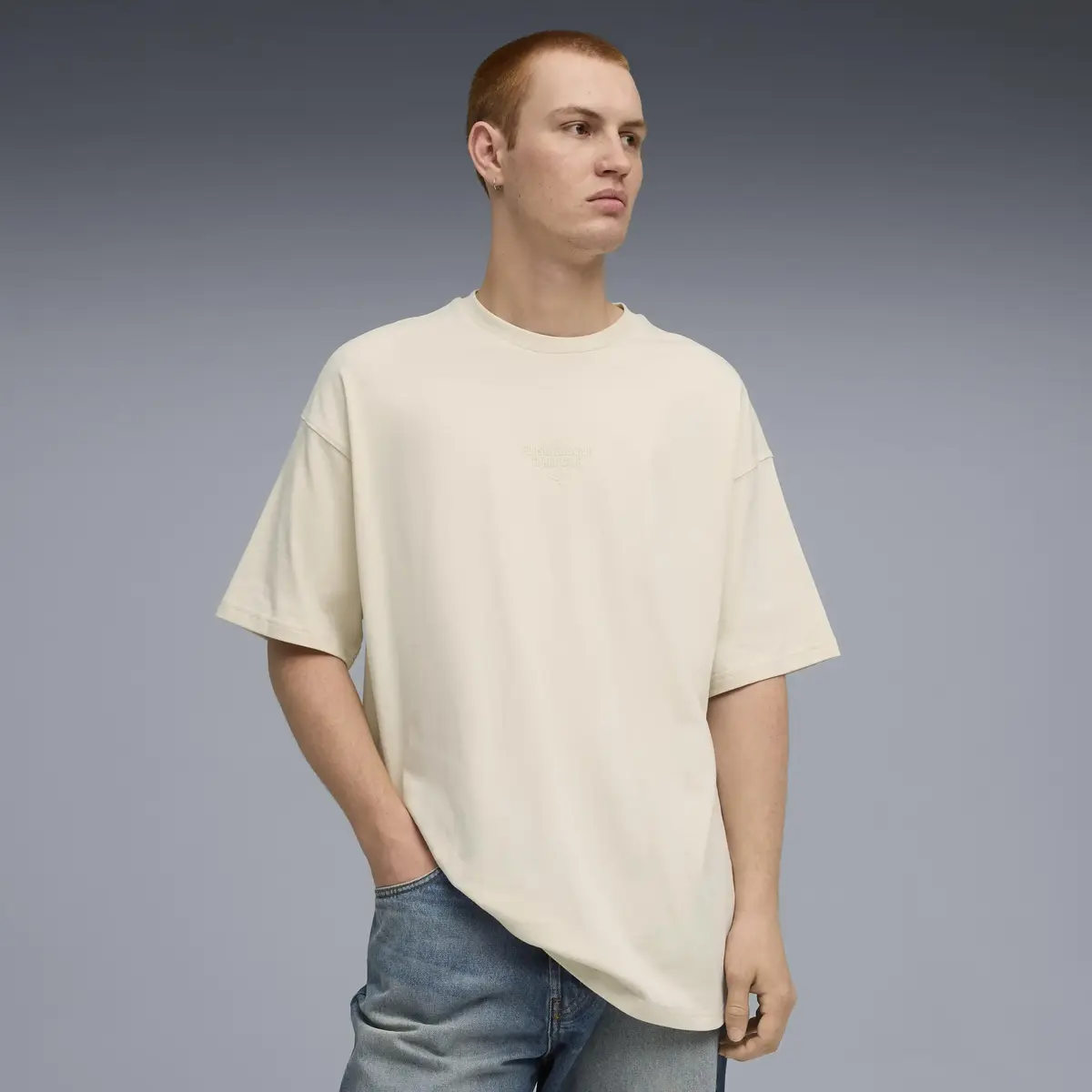 Puma PL Lifestyle Tee Krem Erkek T-Shirt