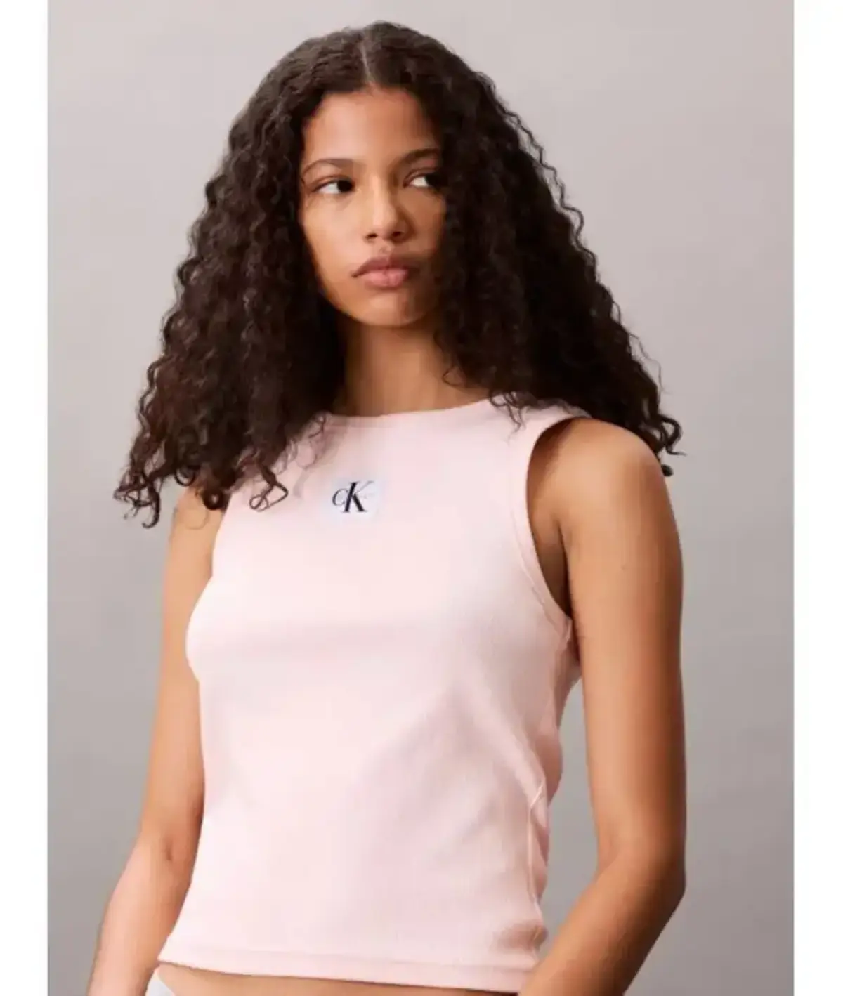 Calvin Klein A- WOVEN LABEL SL QZ TOP Pembe Kadın Tişört Calvin Klein A- WOVEN LABEL SL QZ TOP Pembe Kadın Tişört