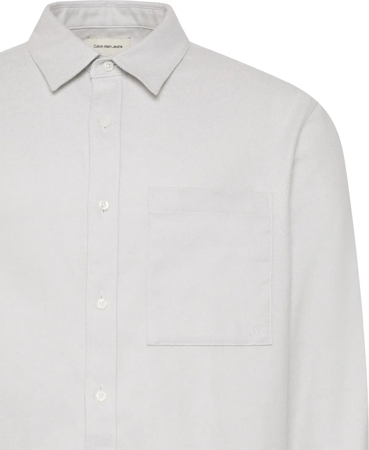 Calvin Klein LS MELANGE FLANNEL EASY SHIRT Erkek Beyaz Gömlek