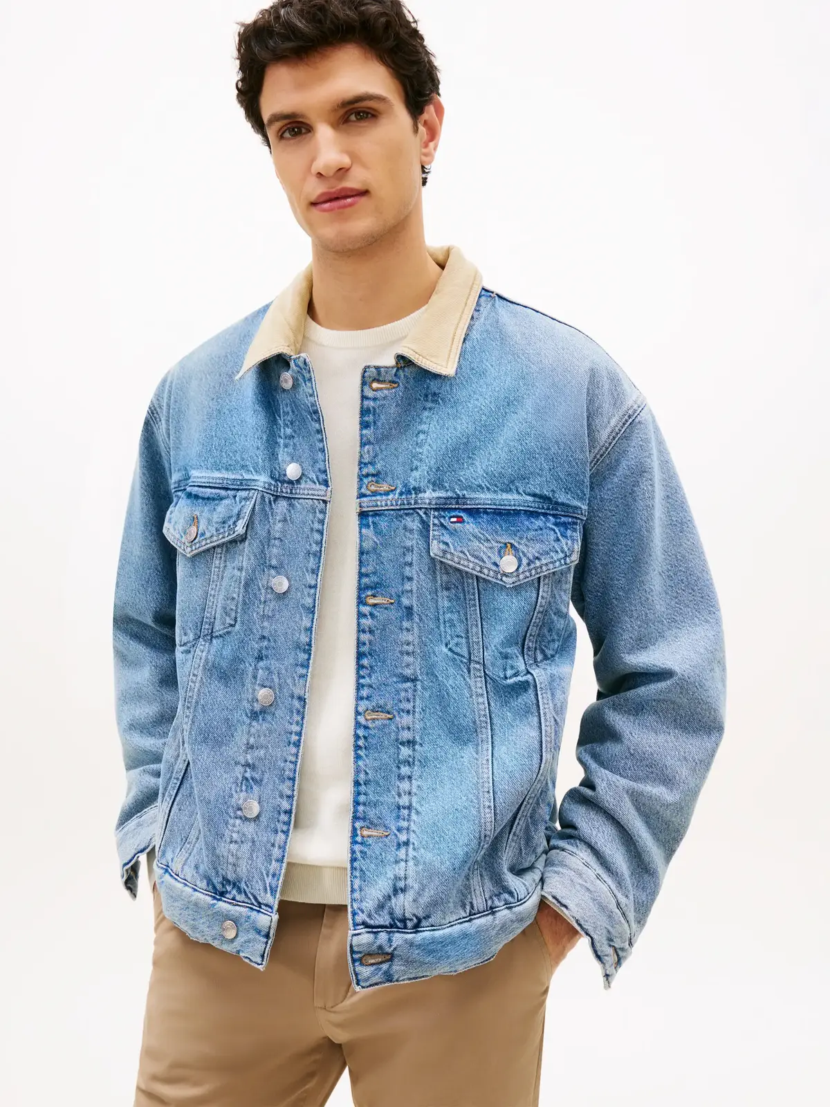 Tommy Hilfiger TRUCKER JACKET KYLO, 1BH Mavi Erkek Kot Mont