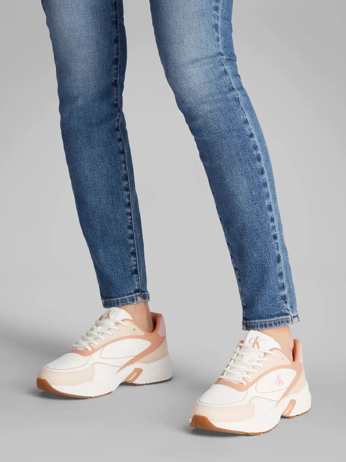 Calvin Klein RETRO TENNIS KNIT MG Bej Kadın Sneaker