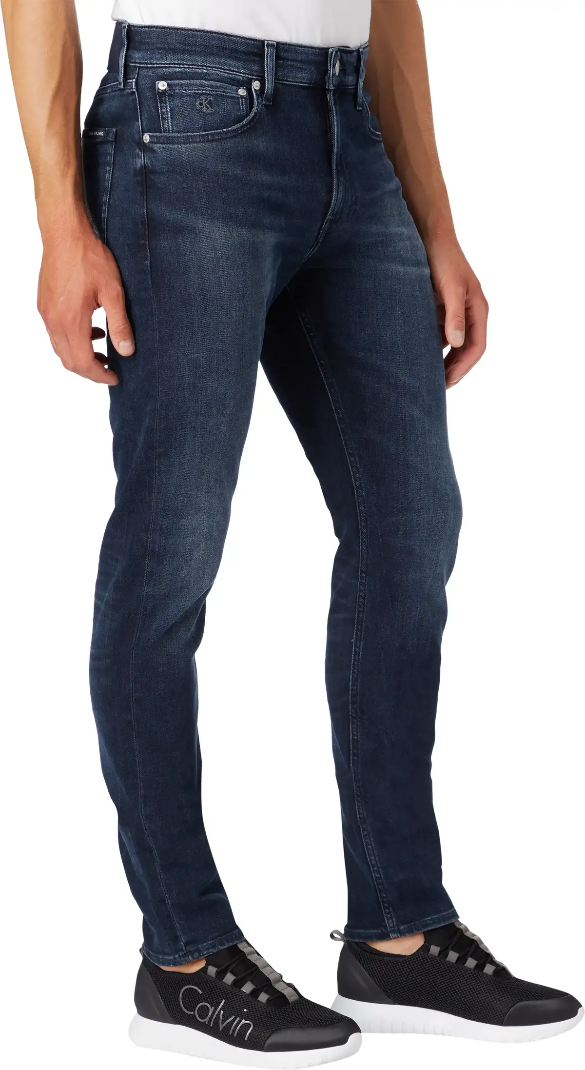 Calvin Klein SLIM TAPER Erkek mavi Kot Pantolon