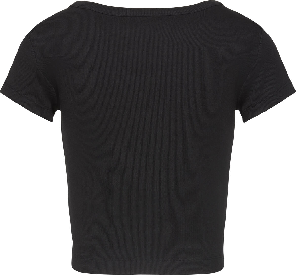 Calvin Klein A- WOVEN LABEL 2X2 RIB BABY TEE Siyah Kadın T-Shirt Calvin Klein A- WOVEN LABEL 2X2 RIB BABY TEE Siyah Kadın T-Shirt