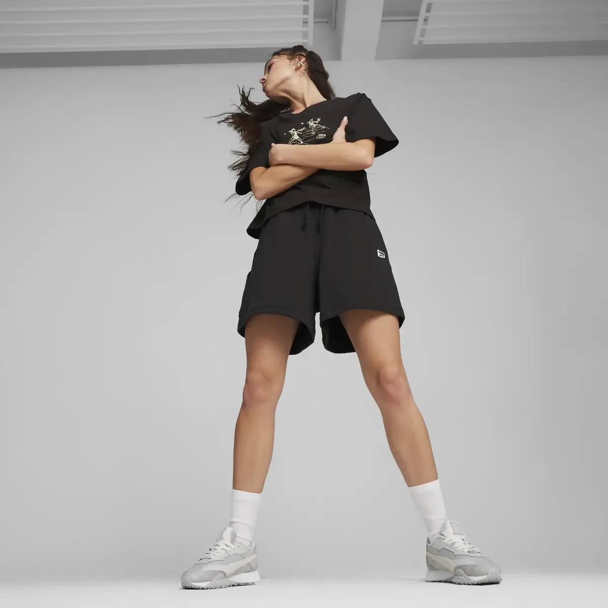 Puma DOWNTOWN High Waist Shorts Siyah Kadın Şort
